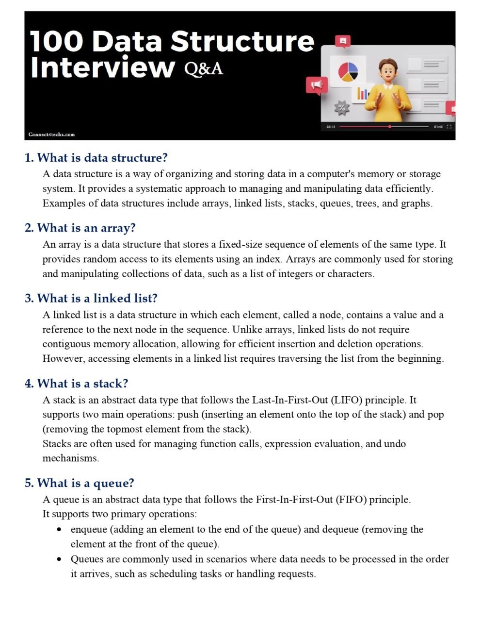 Most Asked Data Structure Interview (100 Q&A) PDF
