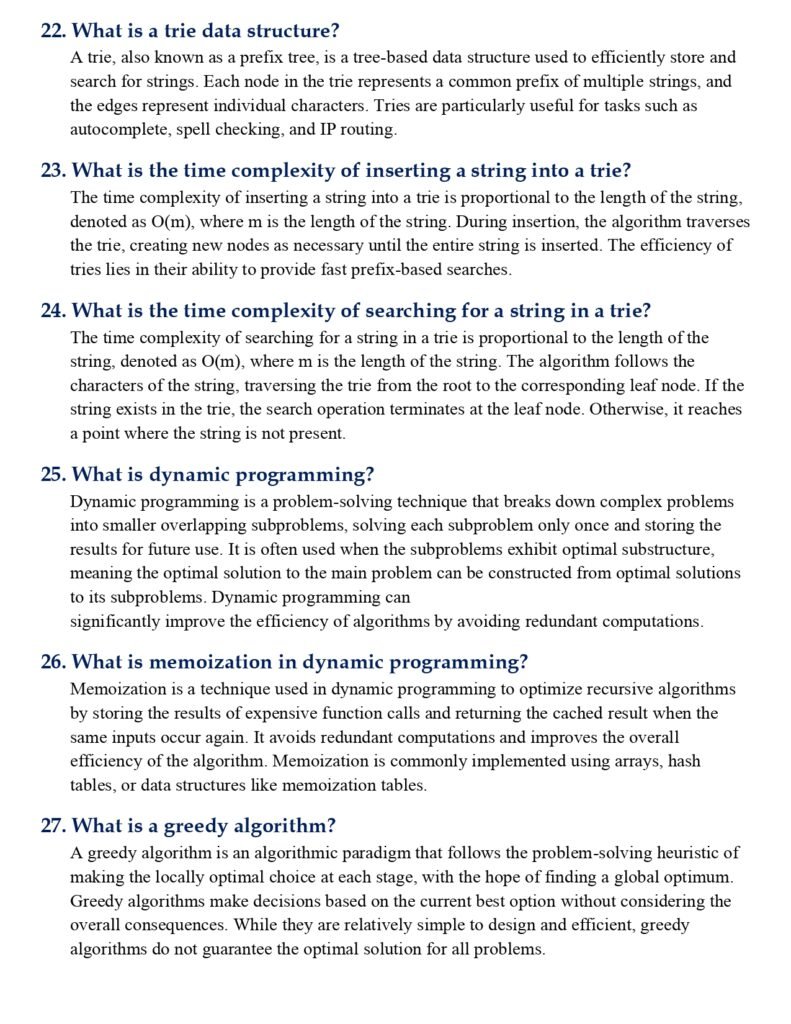 Most Asked Data Structure Interview (100 Q&A) PDF - Connect 4 Programming