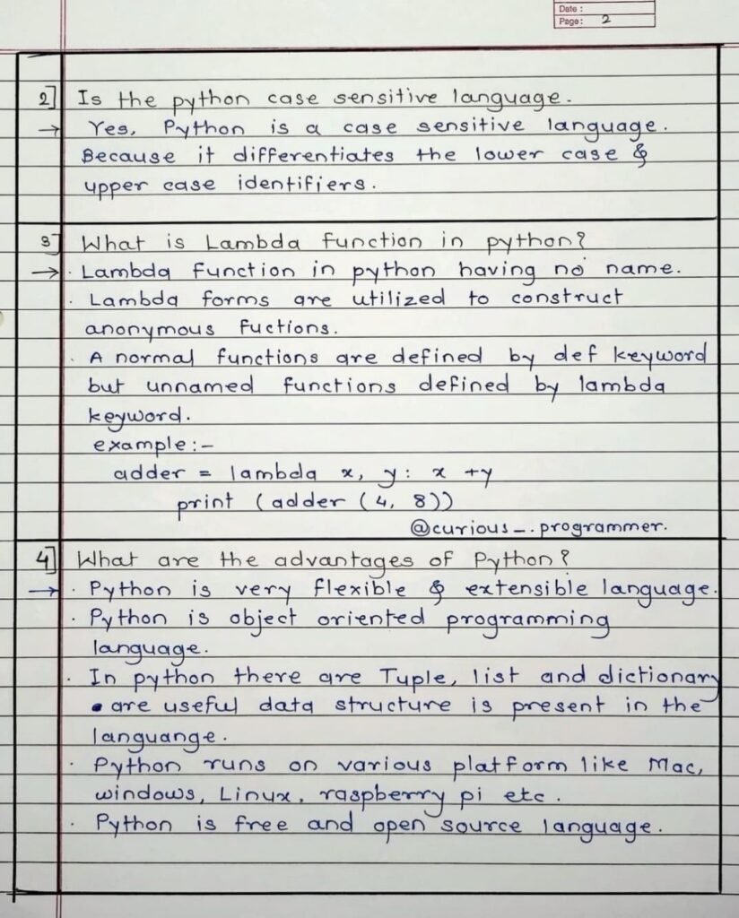 Python Interview Questions Answers page 0002