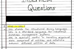 SQL Interview Questions Handwritten PDF