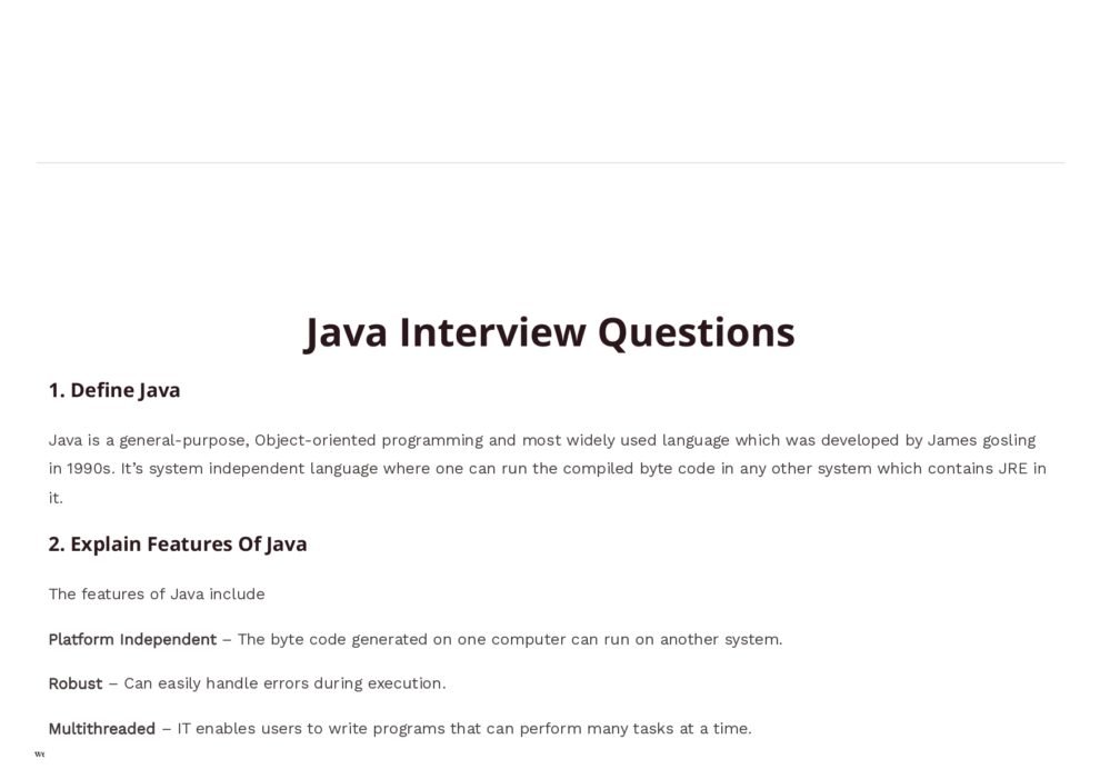 Java Interview Questions PDF