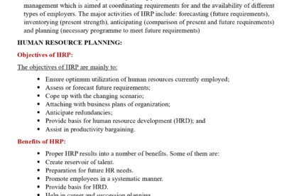 Human Resource Planning and Procurement (HRP) PDF