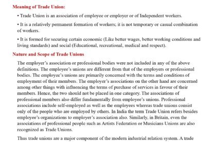 Trade Unions PDF
