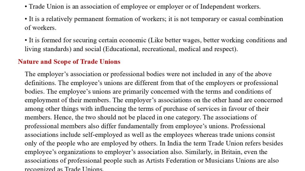 Trade Unions PDF